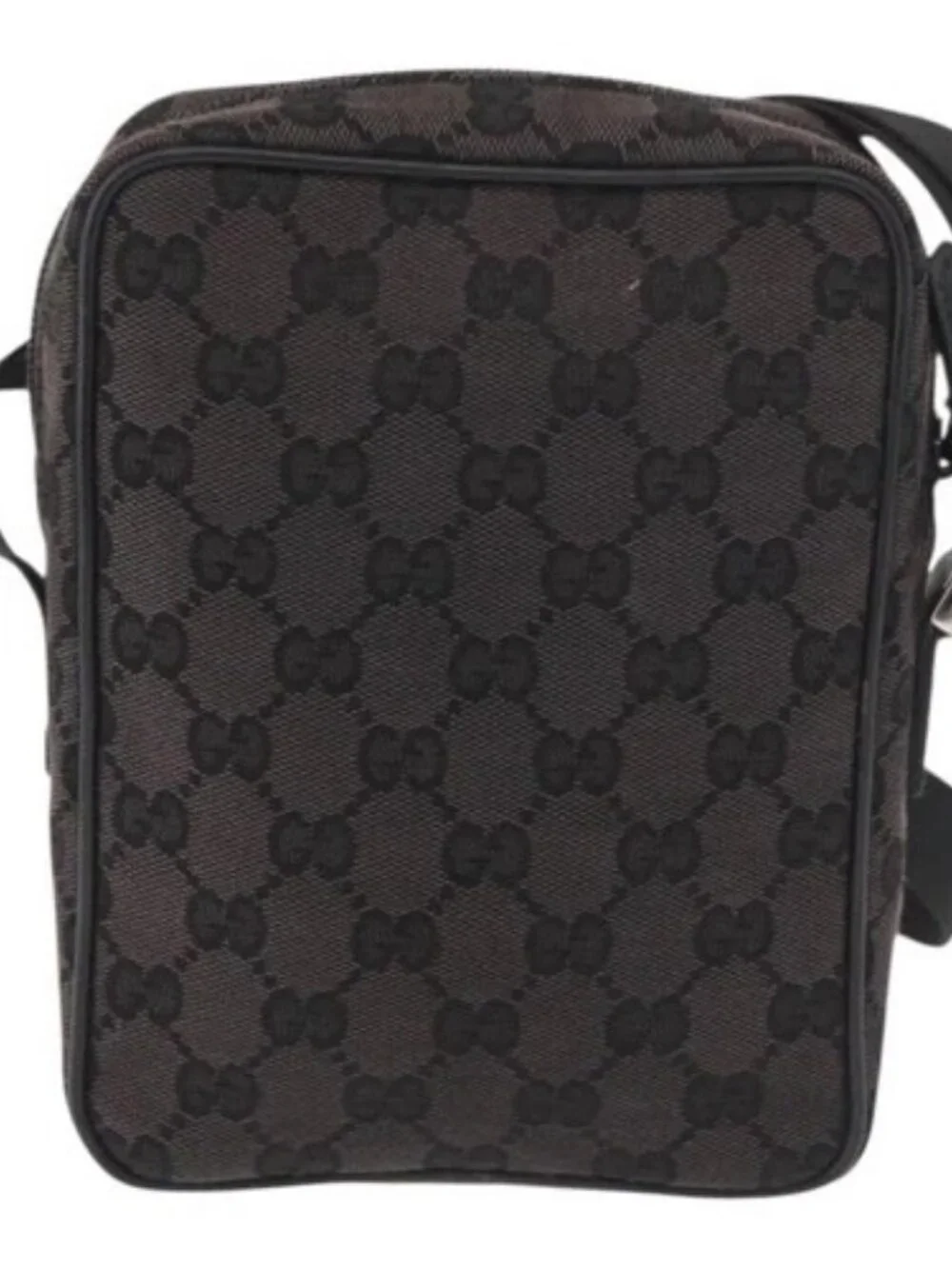 GUCCI GG Canvas Shoulder Bag Black Silver 018 1619 Auth 180727